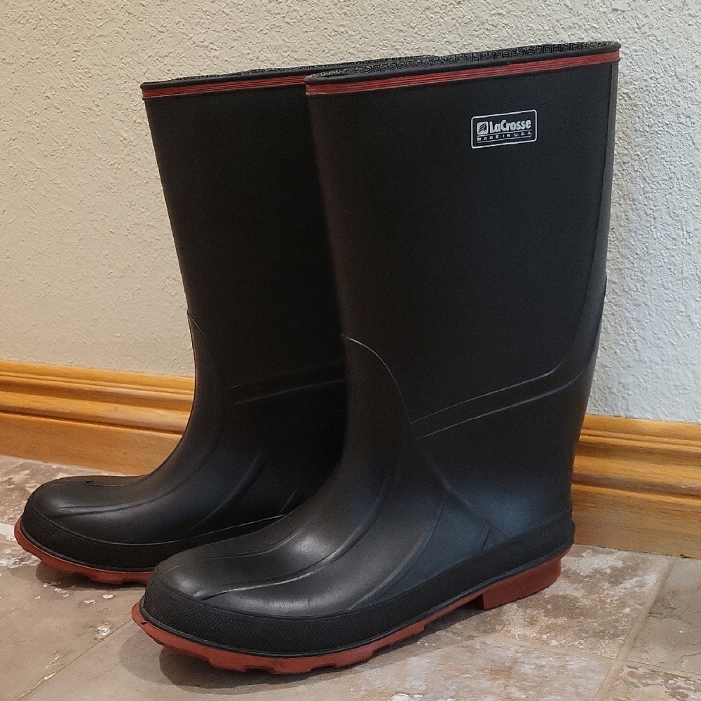 LaCrosse Rain Boots with Red Soles Size  8